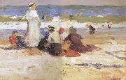 Edward Henry Potthast Prints At the beach oil painting